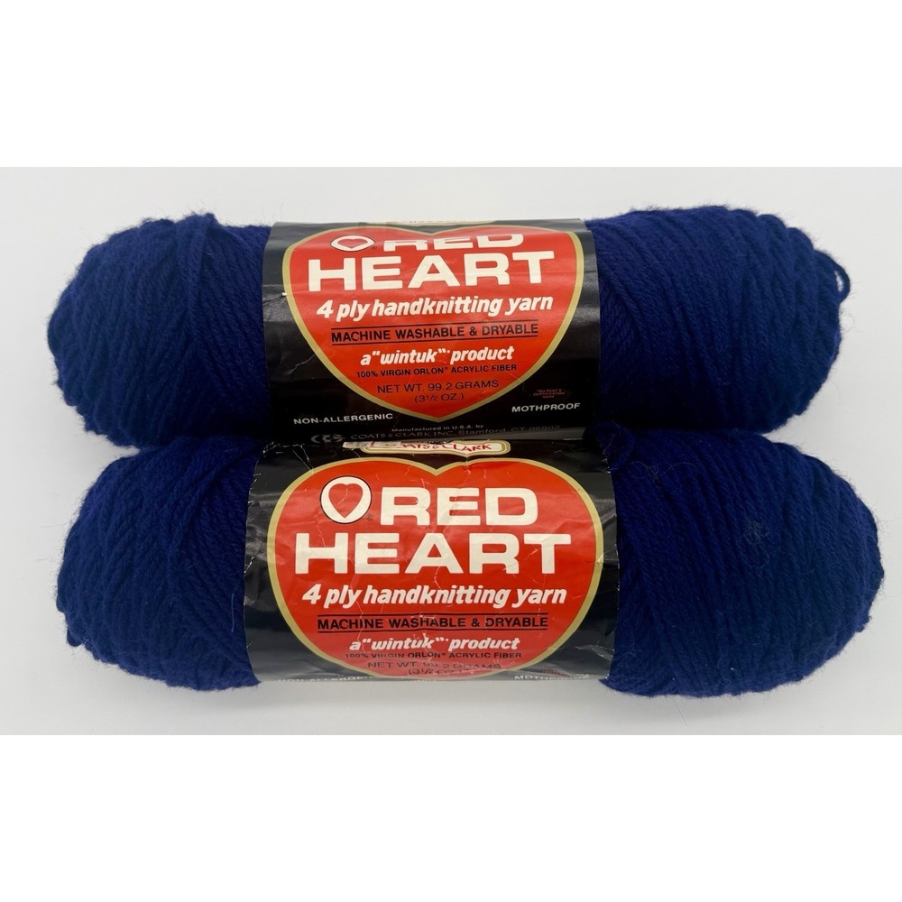 Red Heart 4 ply handknitting yarn Royal Blue Wintuk virgin Orlon acrylic fiber
